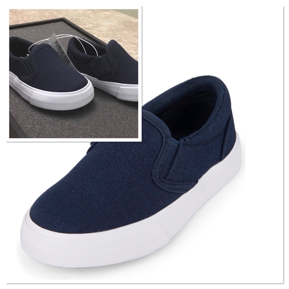 🐴 🚦3-$25🚦 NWT TCP Toddler Navy Canvas Slip On Sneakers Sz 4